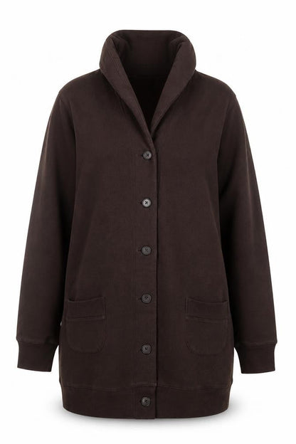 Lands' End Women's Brown Mid-Length Knit Coatigan Size M
