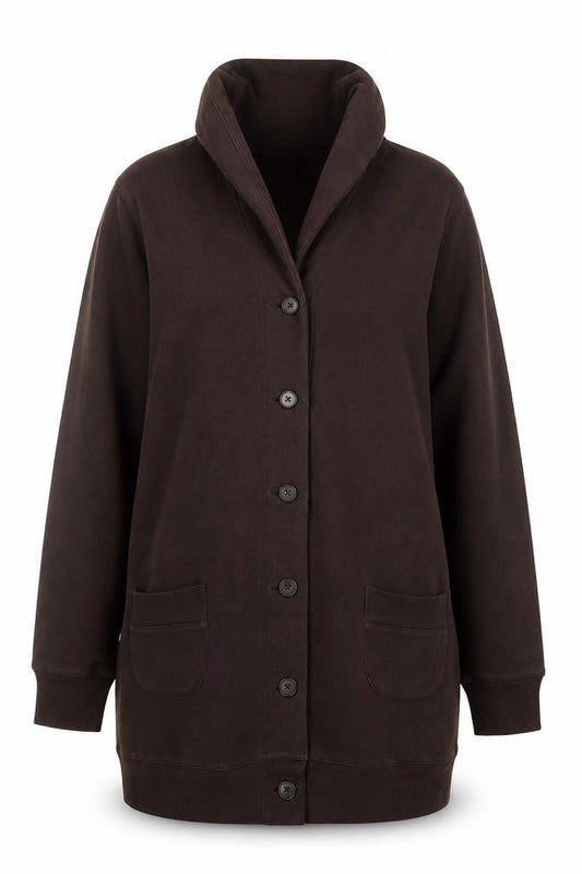 Lands' End Women's Brown Mid-Length Knit Coatigan Size M