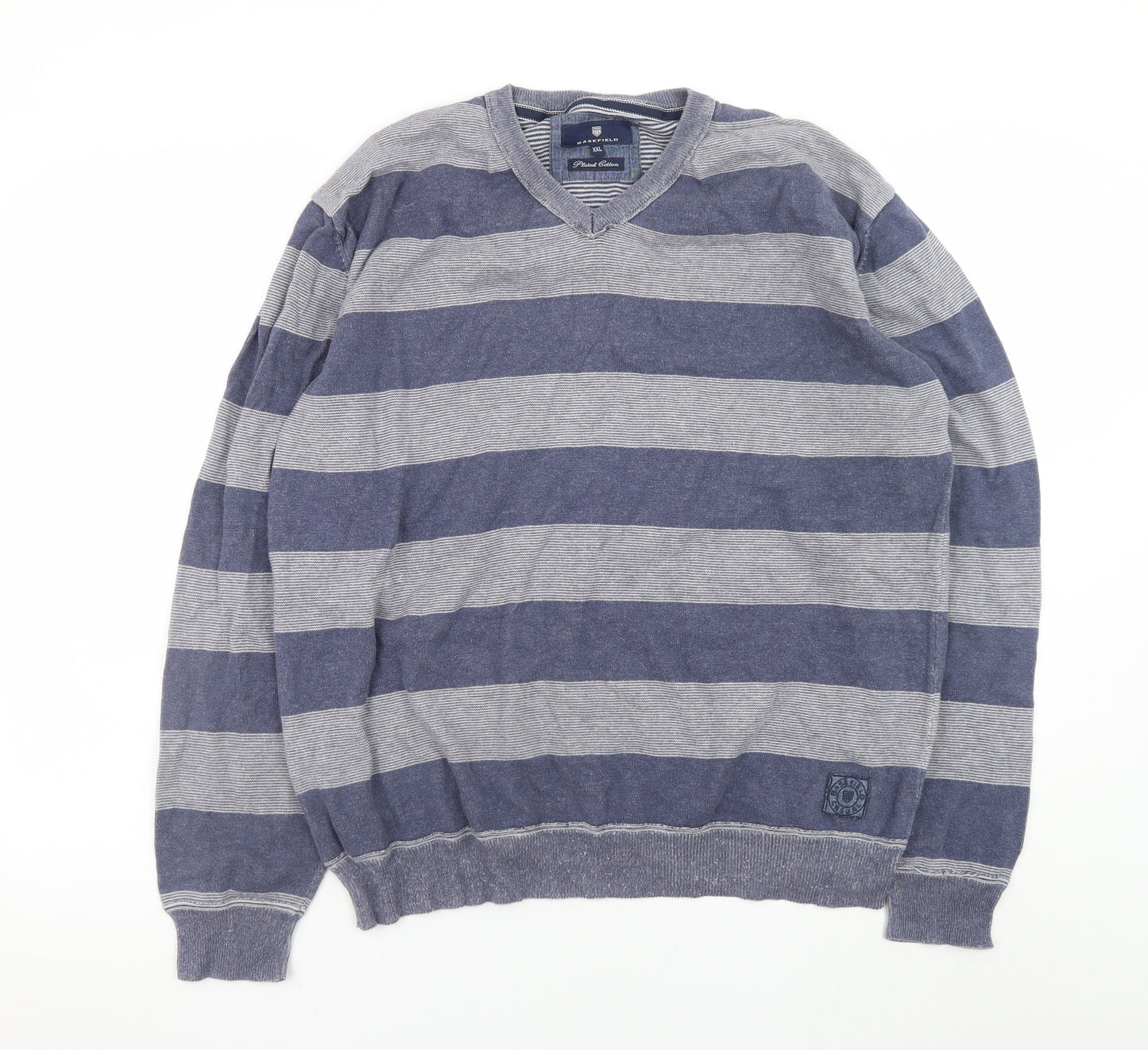 Mens UK Size 2XL Basefield Blue Pullover Jumper