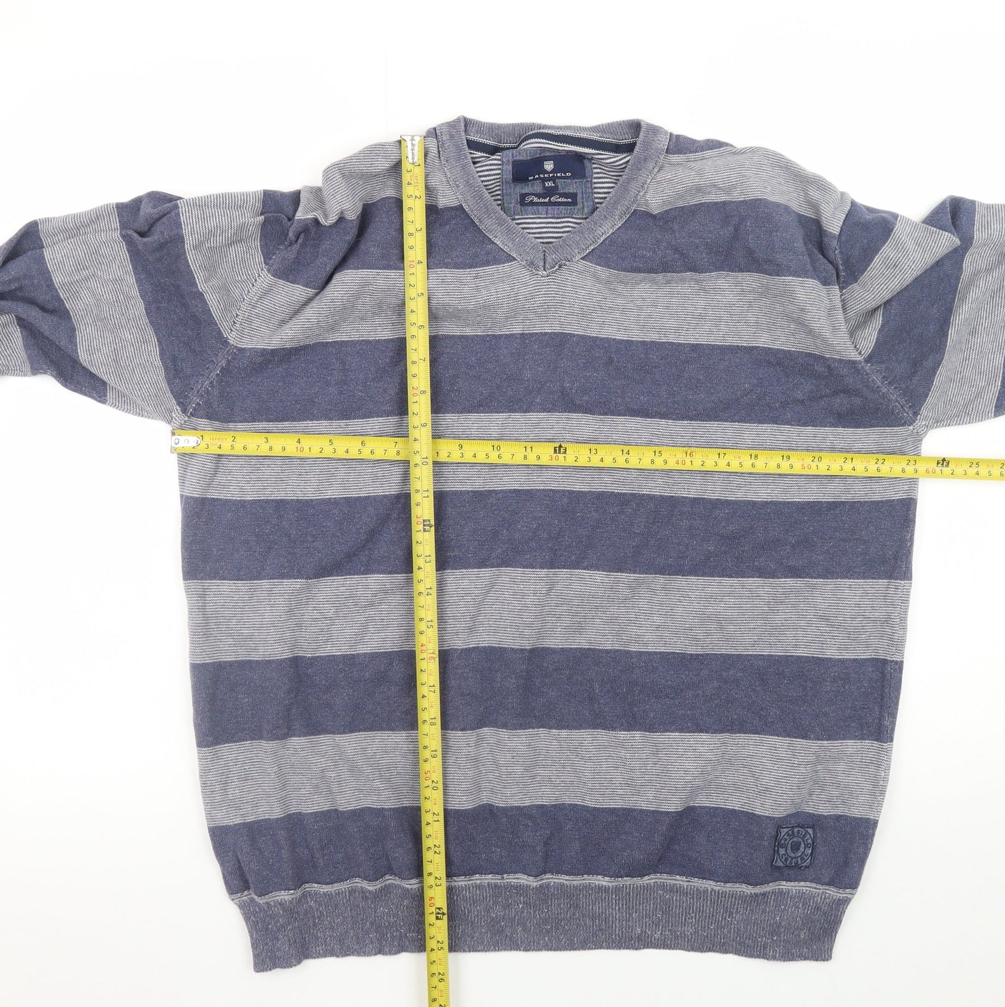 Mens UK Size 2XL Basefield Blue Pullover Jumper