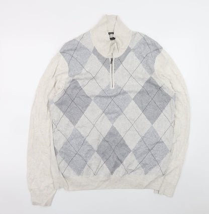 Mens UK Size L Marks and Spencer Grey 1/2 Zip Jumper