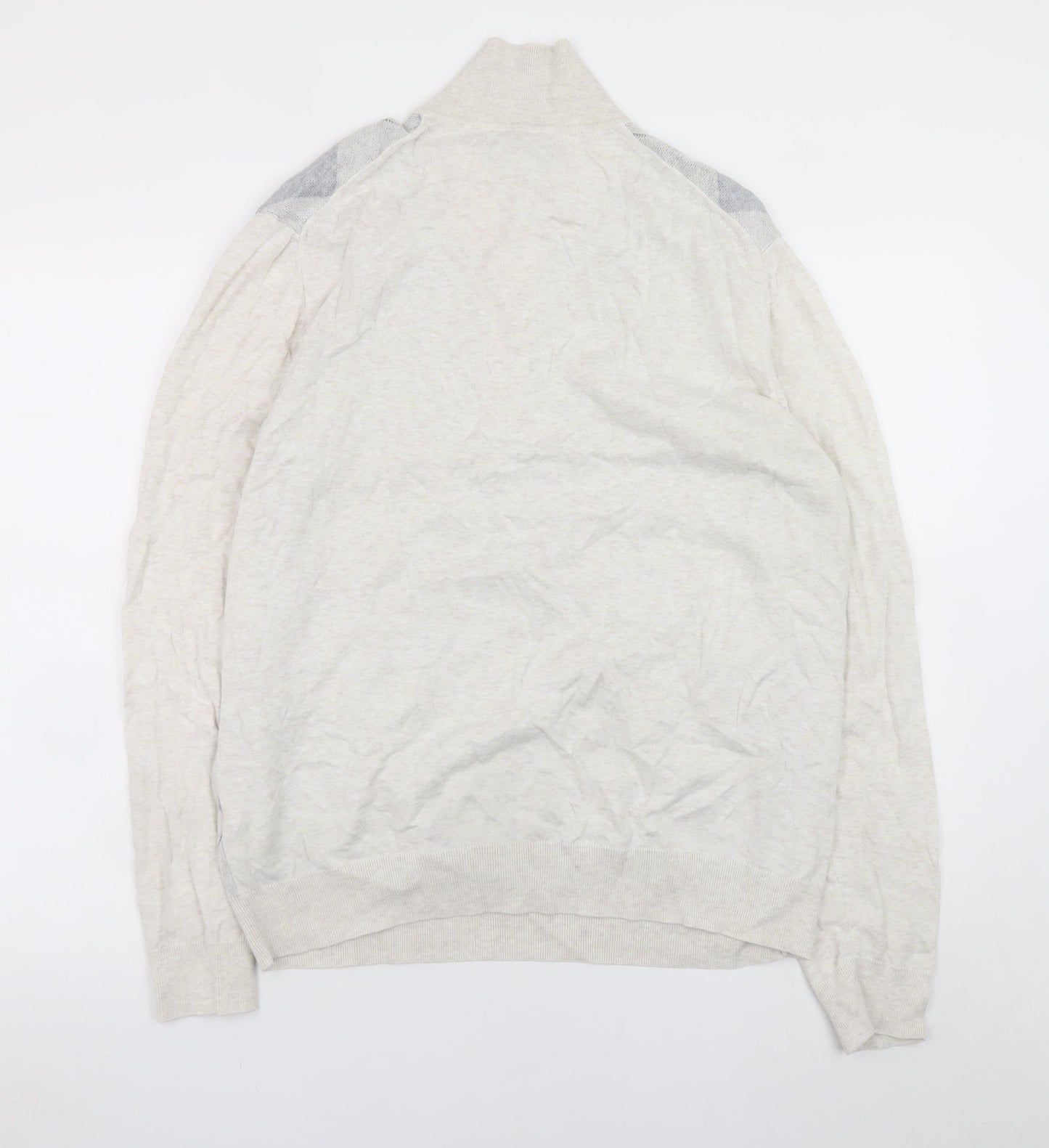 Mens UK Size L Marks and Spencer Grey 1/2 Zip Jumper