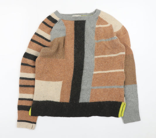 White Stuff Women's Multicoloured Wool Knit Jumper UK 10