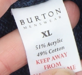 Mens UK Size XL Burton Menswear Blue Pullover Jumper