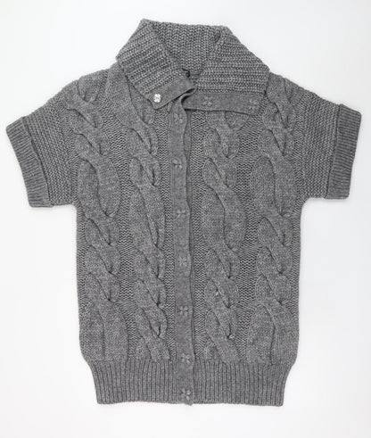 Womens UK Size 16-18 Marks and Spencer Grey Cardigan Jumper