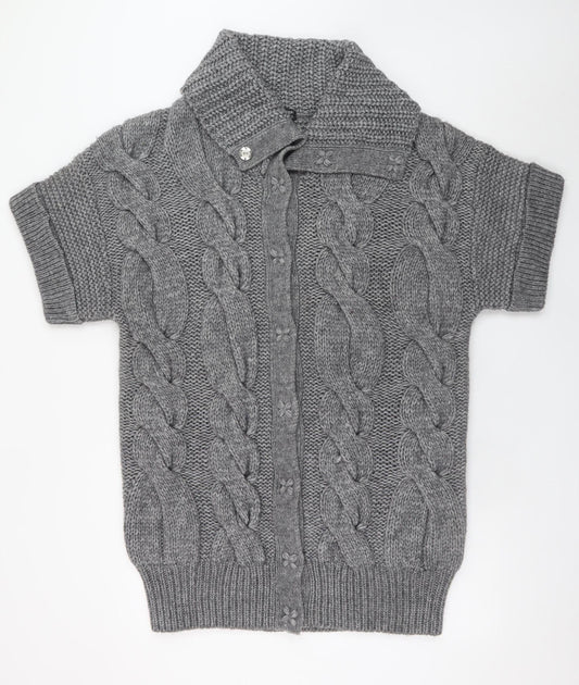 Womens UK Size 16-18 Marks and Spencer Grey Cardigan Jumper