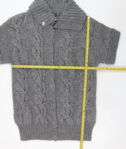 Womens UK Size 16-18 Marks and Spencer Grey Cardigan Jumper