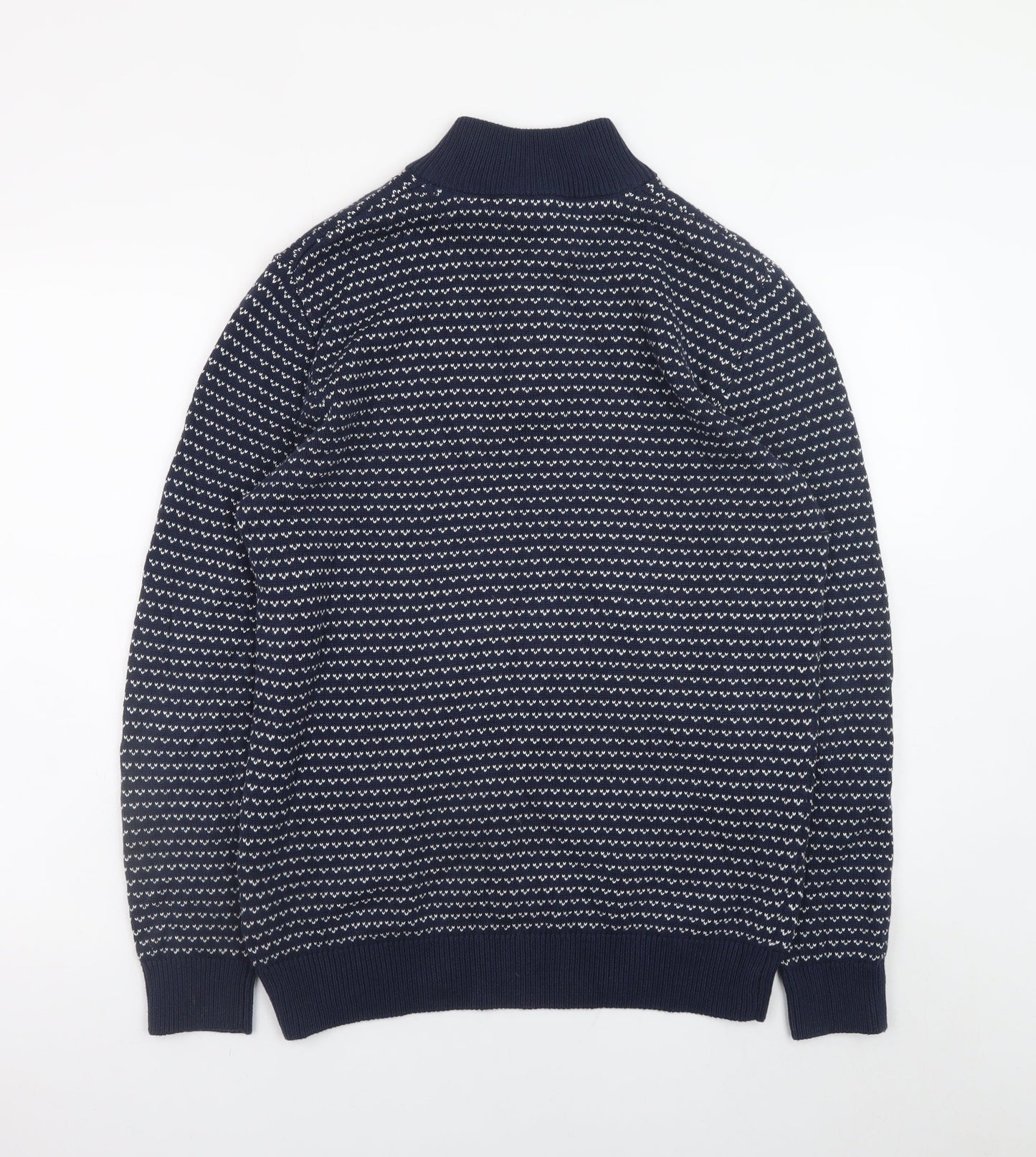 Mens UK Size M Crew Clothing Company Blue Henley Jumper