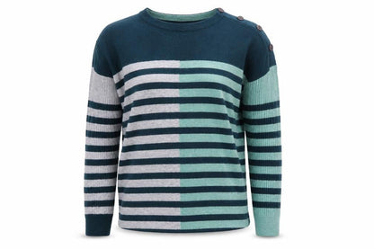 White Stuff Women's Multicoloured Striped Long Sleeve Jumper UK 10