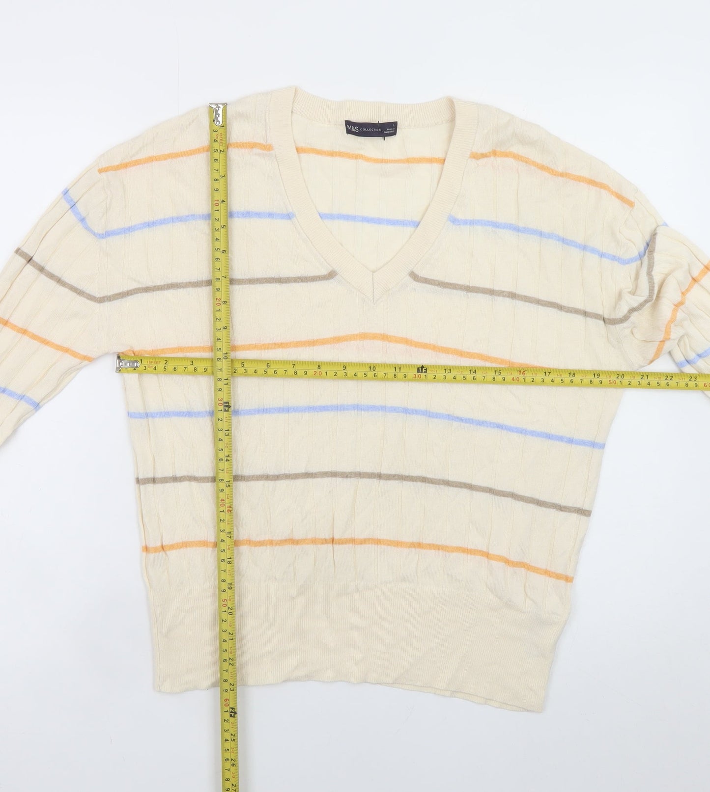 Womens UK Size L Marks and Spencer Beige Pullover Jumper