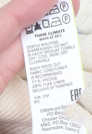 Womens UK Size L Marks and Spencer Beige Pullover Jumper