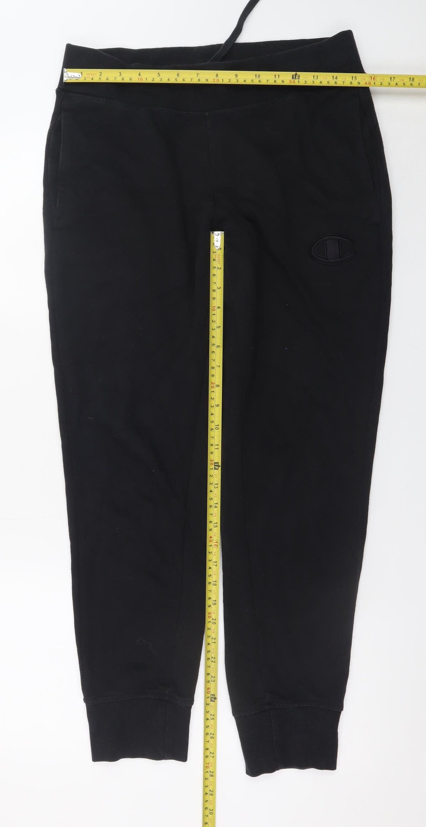 Mens UK Size S Champion Regular Fit Jogger Black Trousers