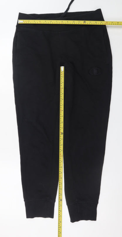 Mens UK Size S Champion Regular Fit Jogger Black Trousers