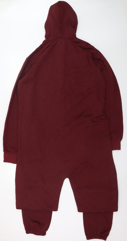 MAN Burgundy Hooded One Piece Men's 2XL Zip Nightwear