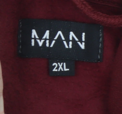 MAN Burgundy Hooded One Piece Men's 2XL Zip Nightwear