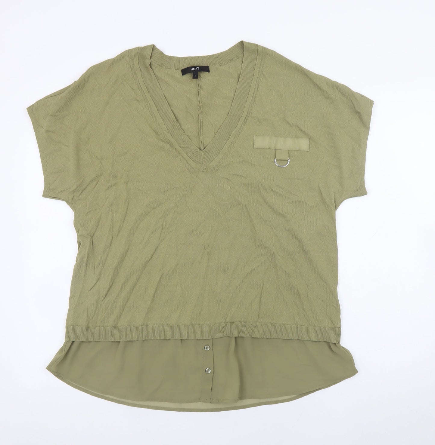 Womens UK Size L NEXT Green Tunic Blouse