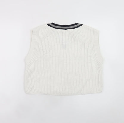 Womens UK Size S Derby Outfitters White Vest Jumper