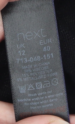 Womens UK Size 12 NEXT Black Cardigan Jumper