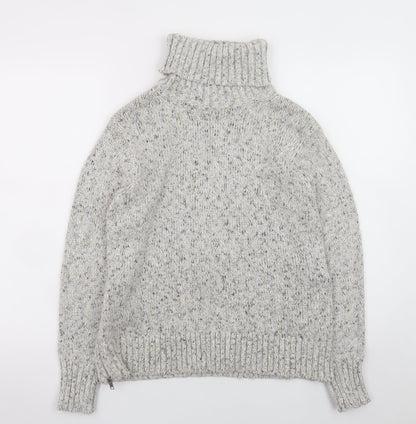 Great Plains Womens Grey Roll Neck Chunky Knit Jumper Size 10