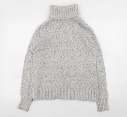Great Plains Womens Grey Roll Neck Chunky Knit Jumper Size 10