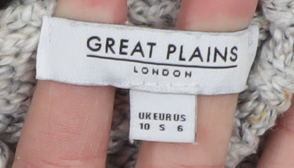 Great Plains Womens Grey Roll Neck Chunky Knit Jumper Size 10