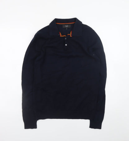 Mens UK Size S NEXT Blue Henley Jumper