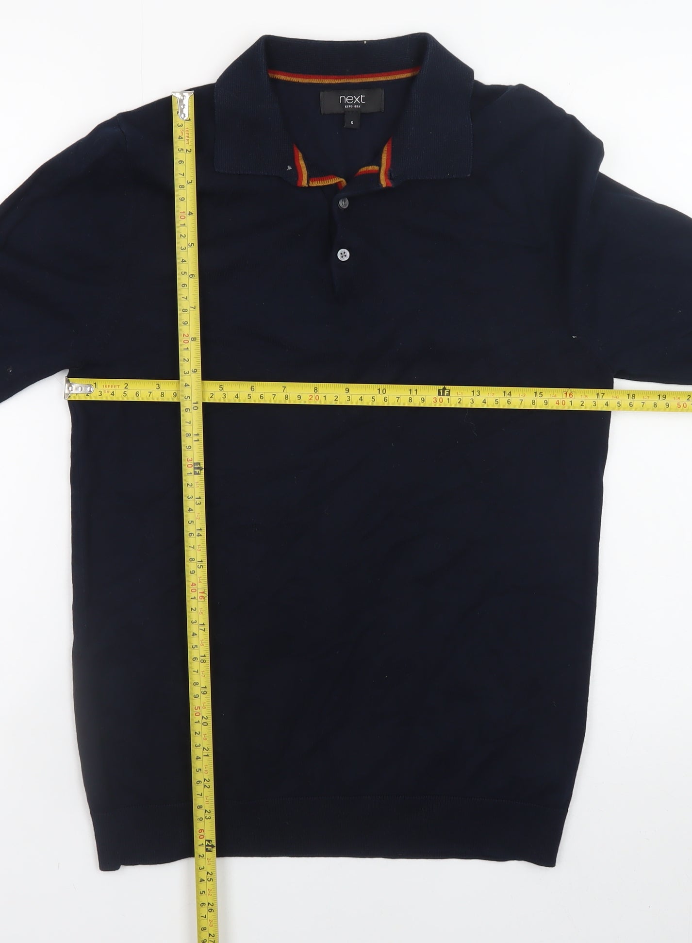 Mens UK Size S NEXT Blue Henley Jumper