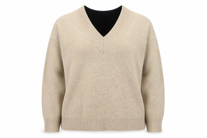 Next Women’s Beige V-Neck Pullover Jumper Size 14