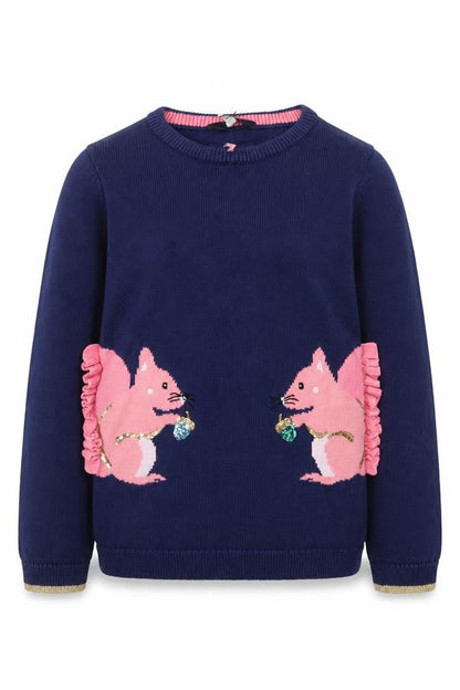 Girls UK Size 9-10 Years Joules Blue Pullover Jumper