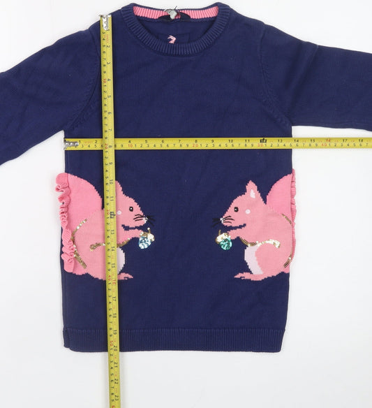 Girls UK Size 9-10 Years Joules Blue Pullover Jumper