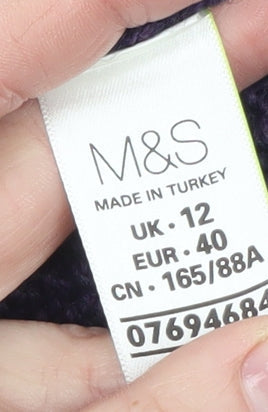 Womens UK Size 12 Marks and Spencer Purple Cardigan Jumper