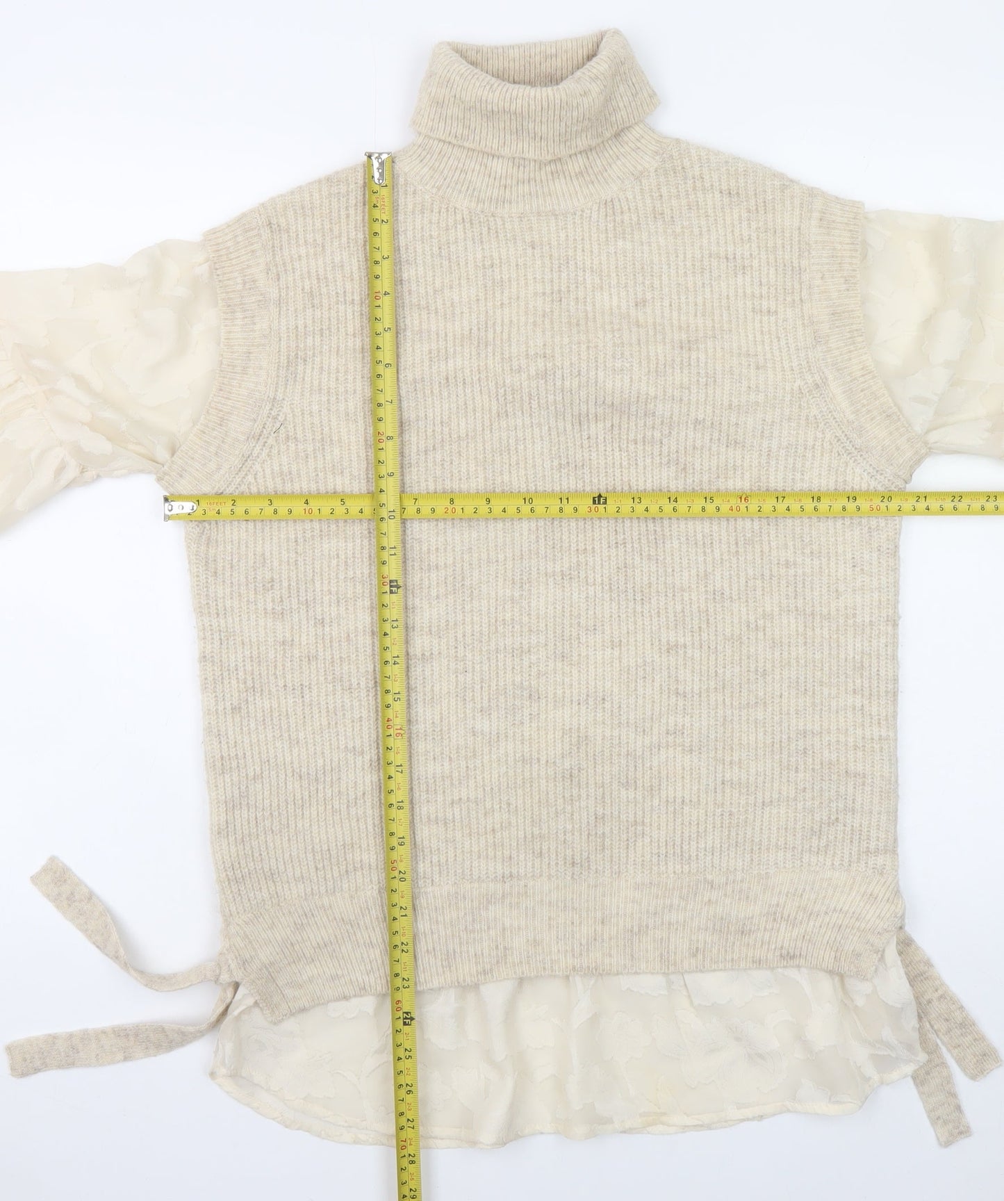 Womens UK Size M NEXT Beige Pullover Jumper
