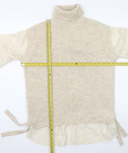 Womens UK Size M NEXT Beige Pullover Jumper