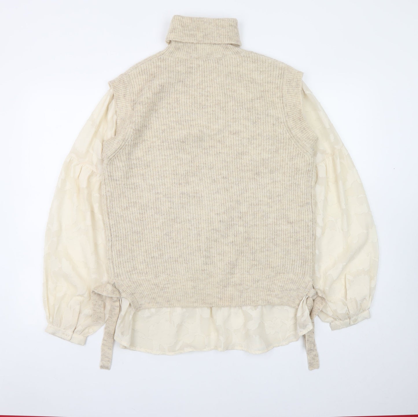 Womens UK Size M NEXT Beige Pullover Jumper