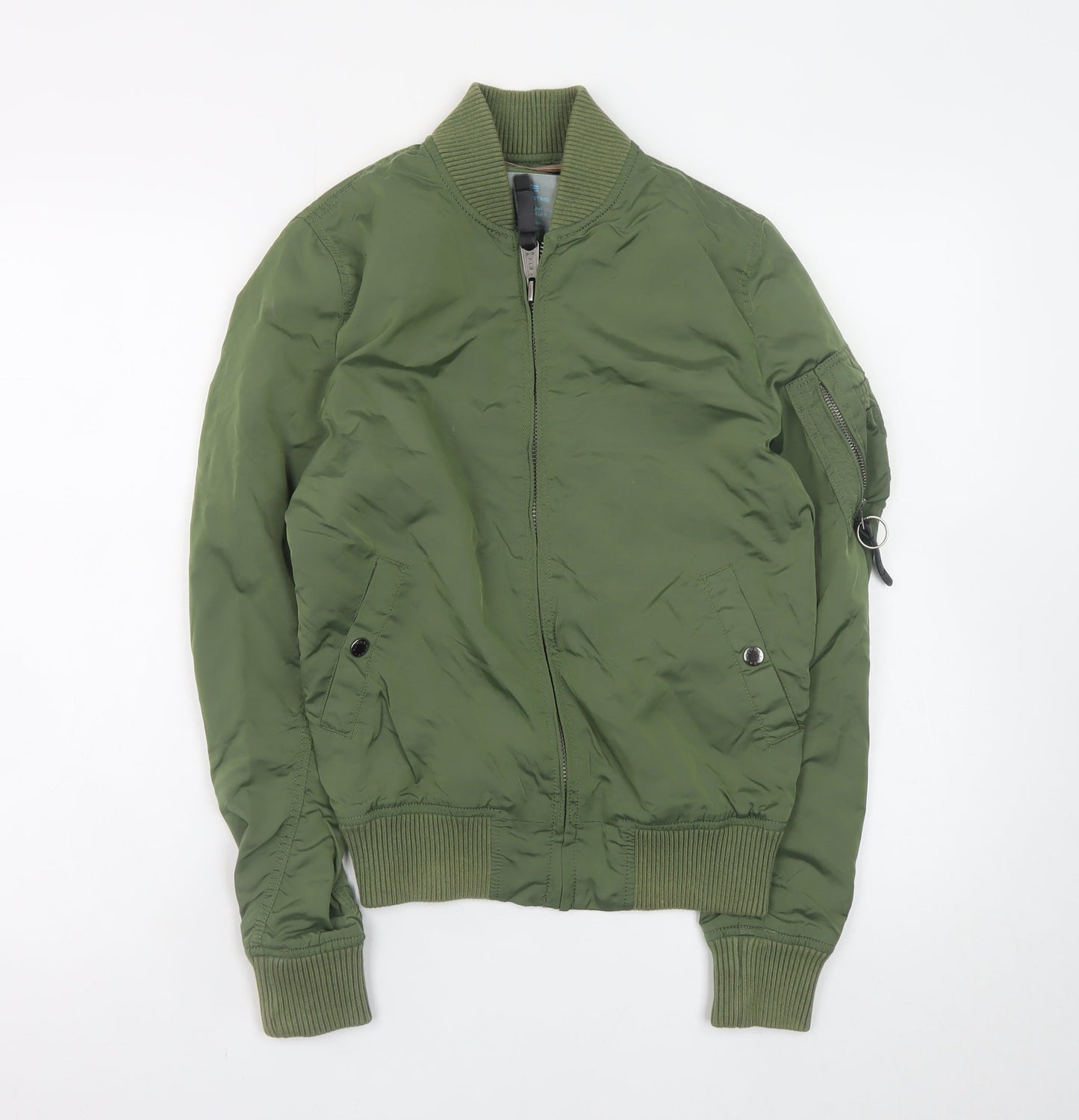 Mens UK Size S Alpha Industries Green Bomber Jacket