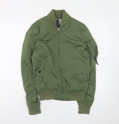 Mens UK Size S Alpha Industries Green Bomber Jacket