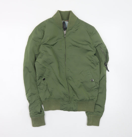Mens UK Size S Alpha Industries Green Bomber Jacket