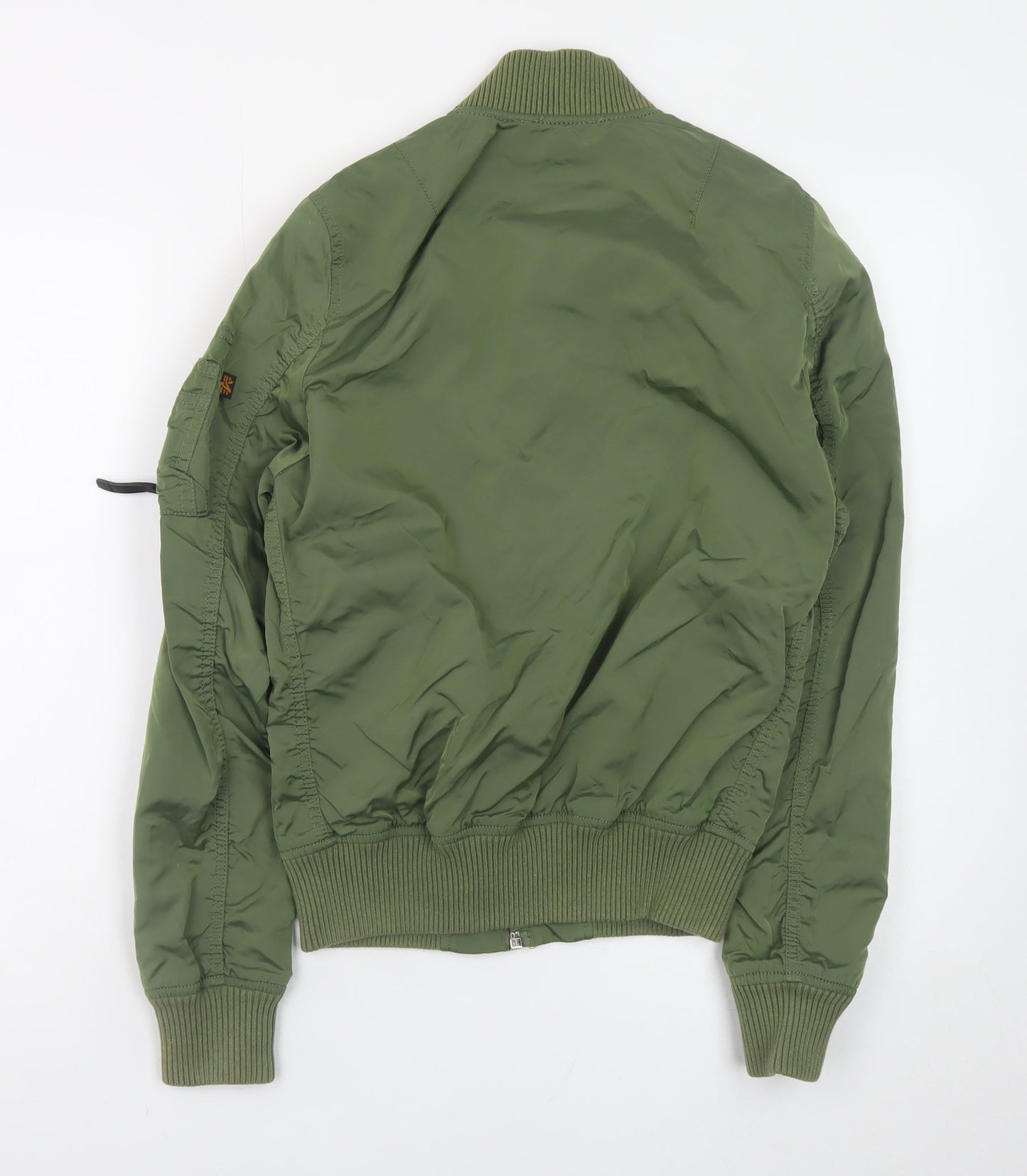 Mens UK Size S Alpha Industries Green Bomber Jacket