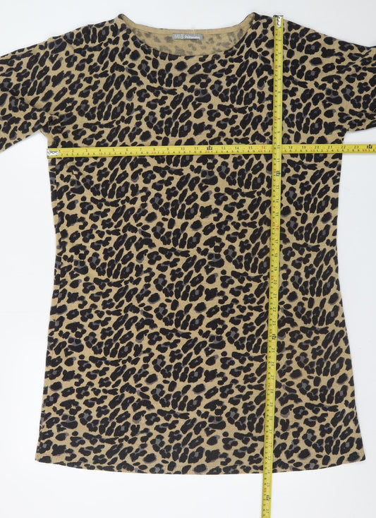 Marks and Spencer Women Brown Animal Print Shift Dress Size 22