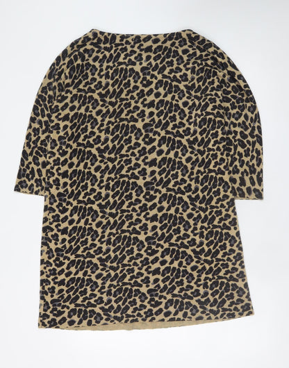 Marks and Spencer Women Brown Animal Print Shift Dress Size 22