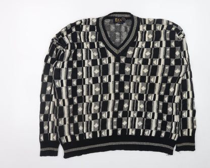 Mens UK Size XL Le Roy Black Pullover Jumper