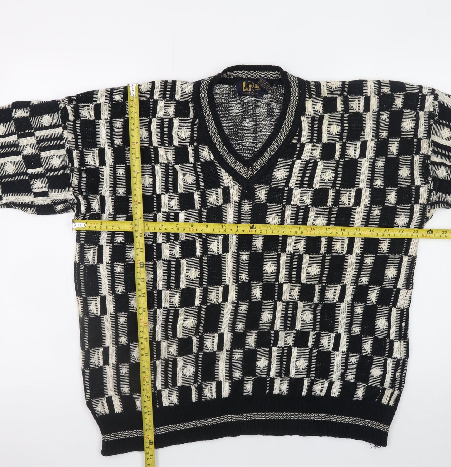 Mens UK Size XL Le Roy Black Pullover Jumper