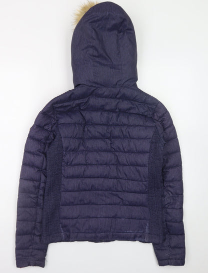 Superdry Womens Blue Hooded Fuji Puffer Jacket Small