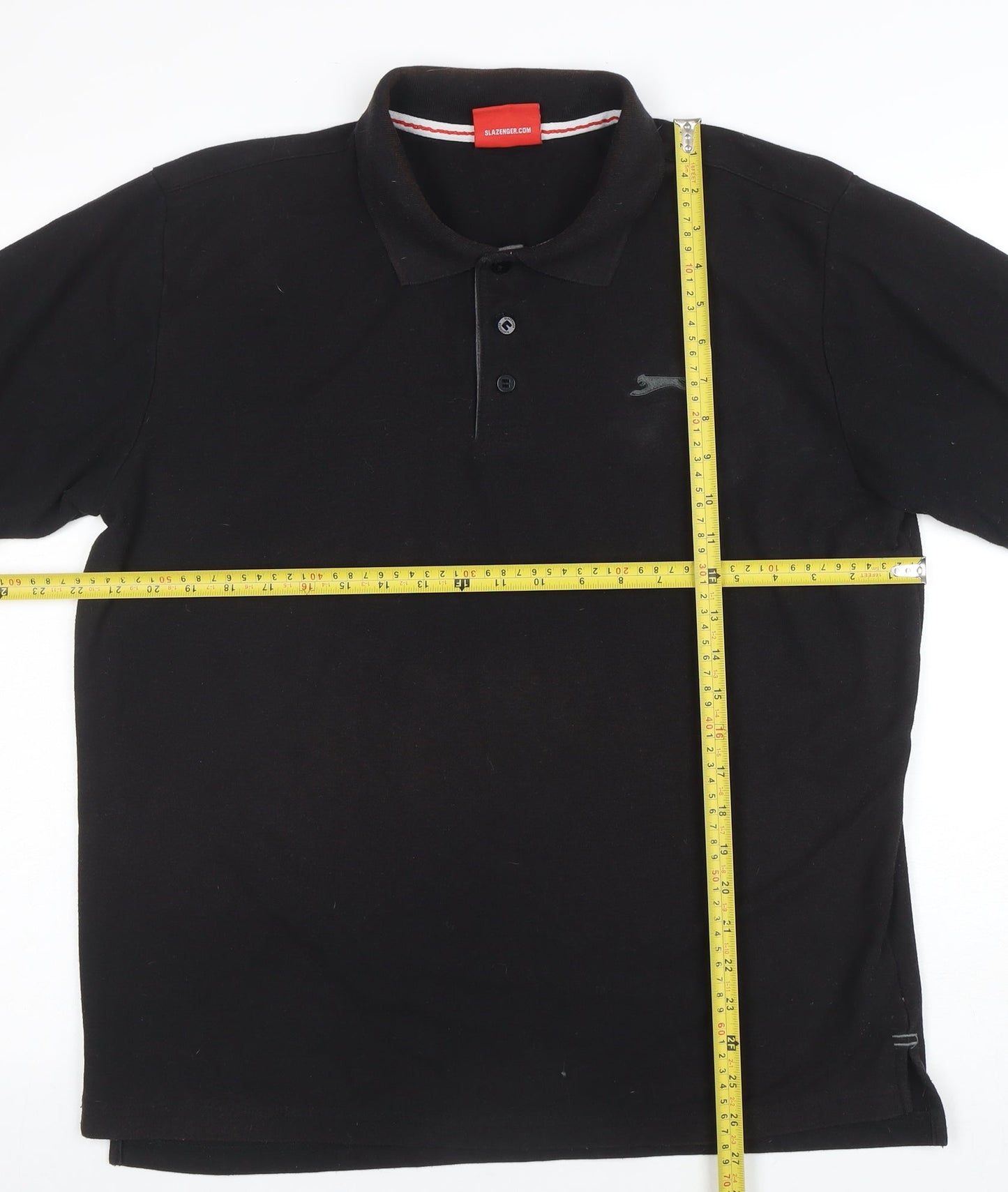 Slazenger Men's Black XL Polo Shirt Cotton Blend Casual Sports Top