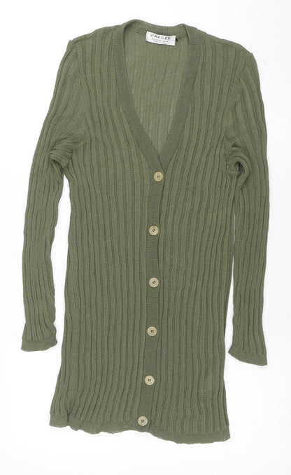 Womens UK Size 10 Jaeger Green Cardigan Jumper