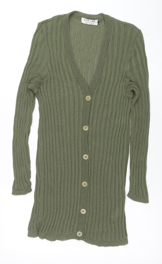 Womens UK Size 10 Jaeger Green Cardigan Jumper
