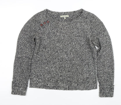 Laura Ashley Womens Grey Size 10 Knit Long Sleeve Pullover Jumper