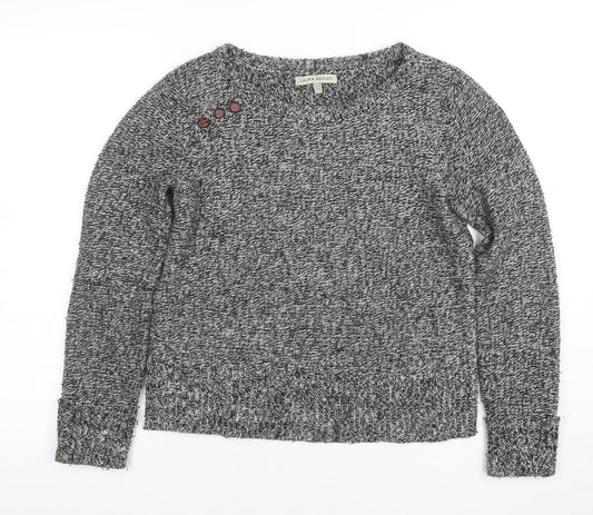 Laura Ashley Womens Grey Size 10 Knit Long Sleeve Pullover Jumper