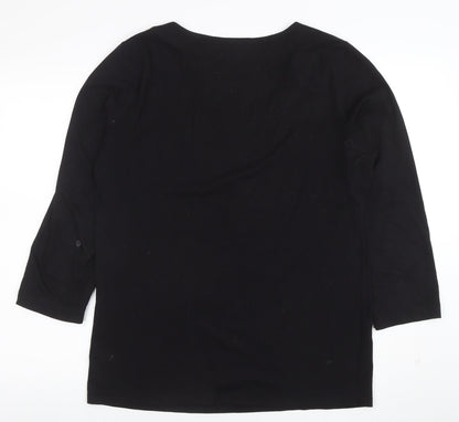 Womens UK Size XL INC International Concepts Black Basic T-Shirt