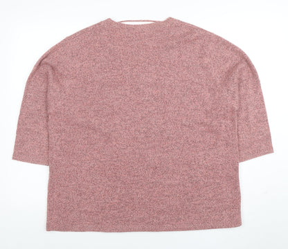 Damart Women’s Pink Embroidered V-Neck 3/4 Sleeve Knit Jumper XL